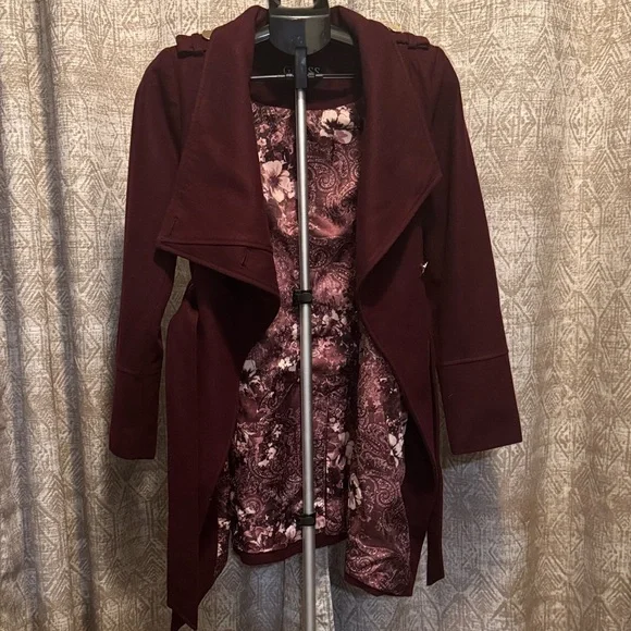 Guess - Women's Burgundy Coat - Picture 9 of 9